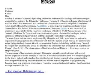 Analyzing Fascism and Nazism: A Historical Comparison